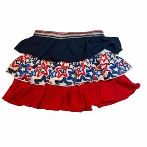 Way to Celebrate 3T Patriotic Tiered Skort Stars Ruffle 4th of July Cute 🇺🇸